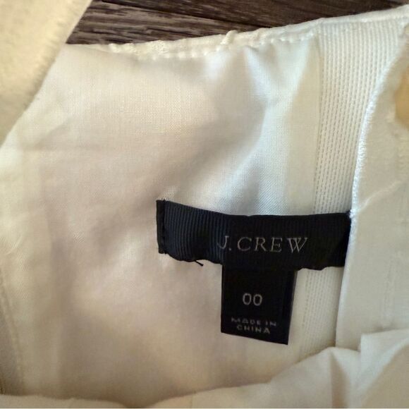 J. Crew Ivory Floral Embossed Adjustable Strap Dress - Picture 6 of 9